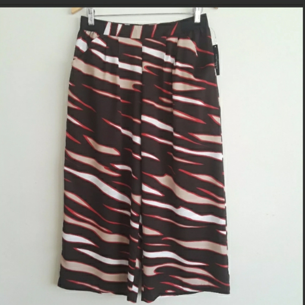 Worthington Wide Crop Length Pleated Skirt Pants